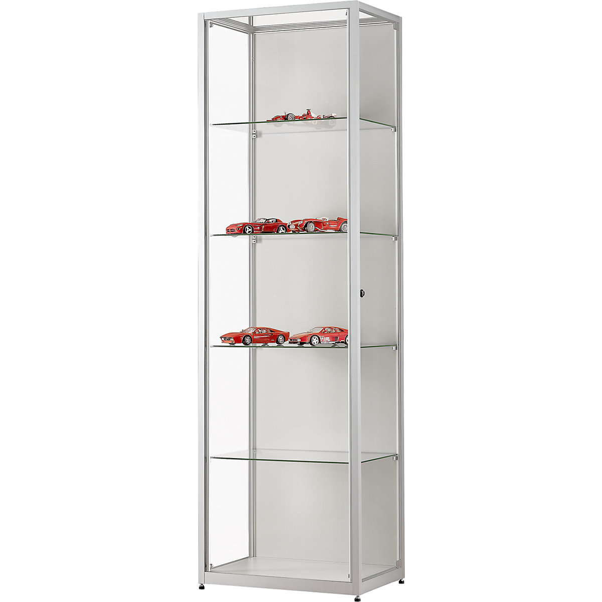 Glass cabinet with LED lighting