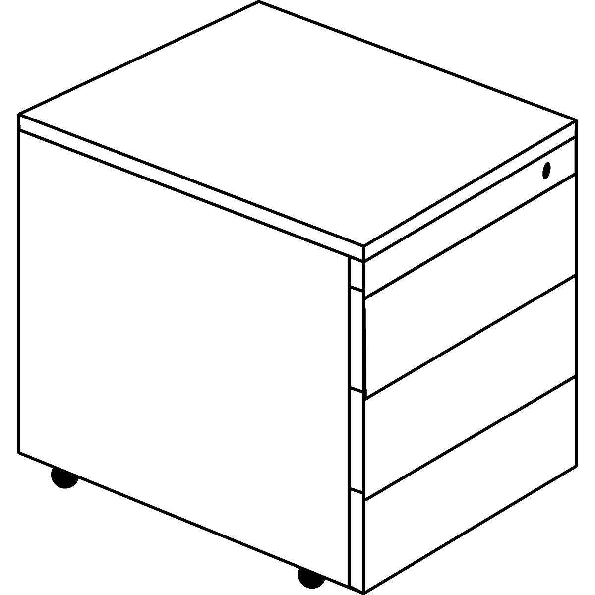 Drawer pedestal with castors – mauser (Product illustration 4)-3
