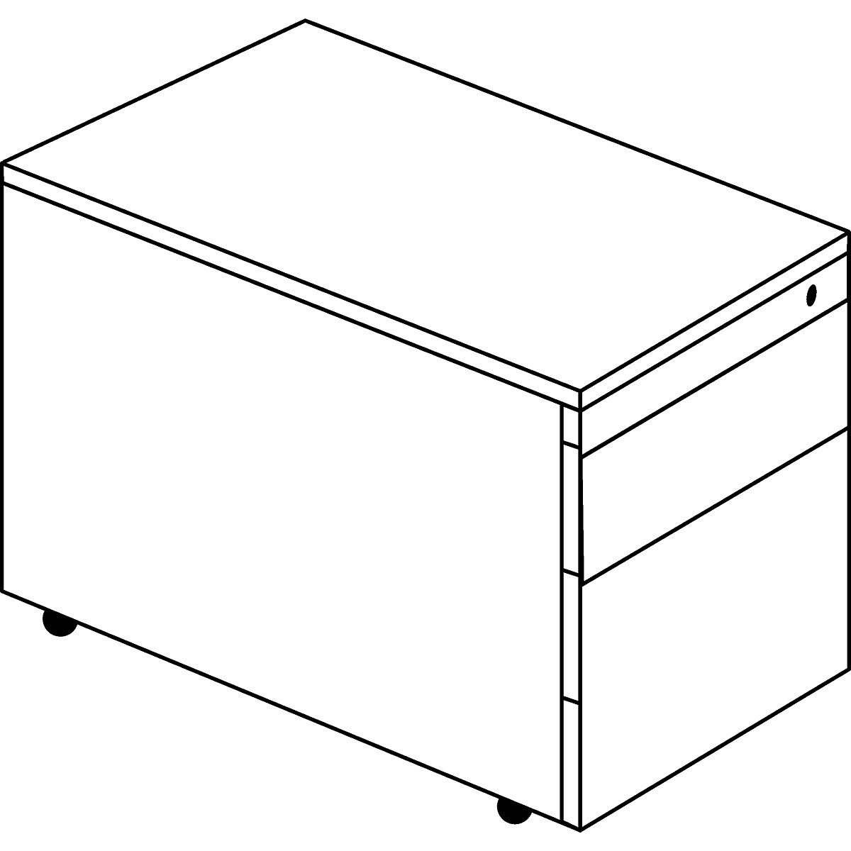 Drawer pedestal with castors – mauser (Product illustration 2)-1