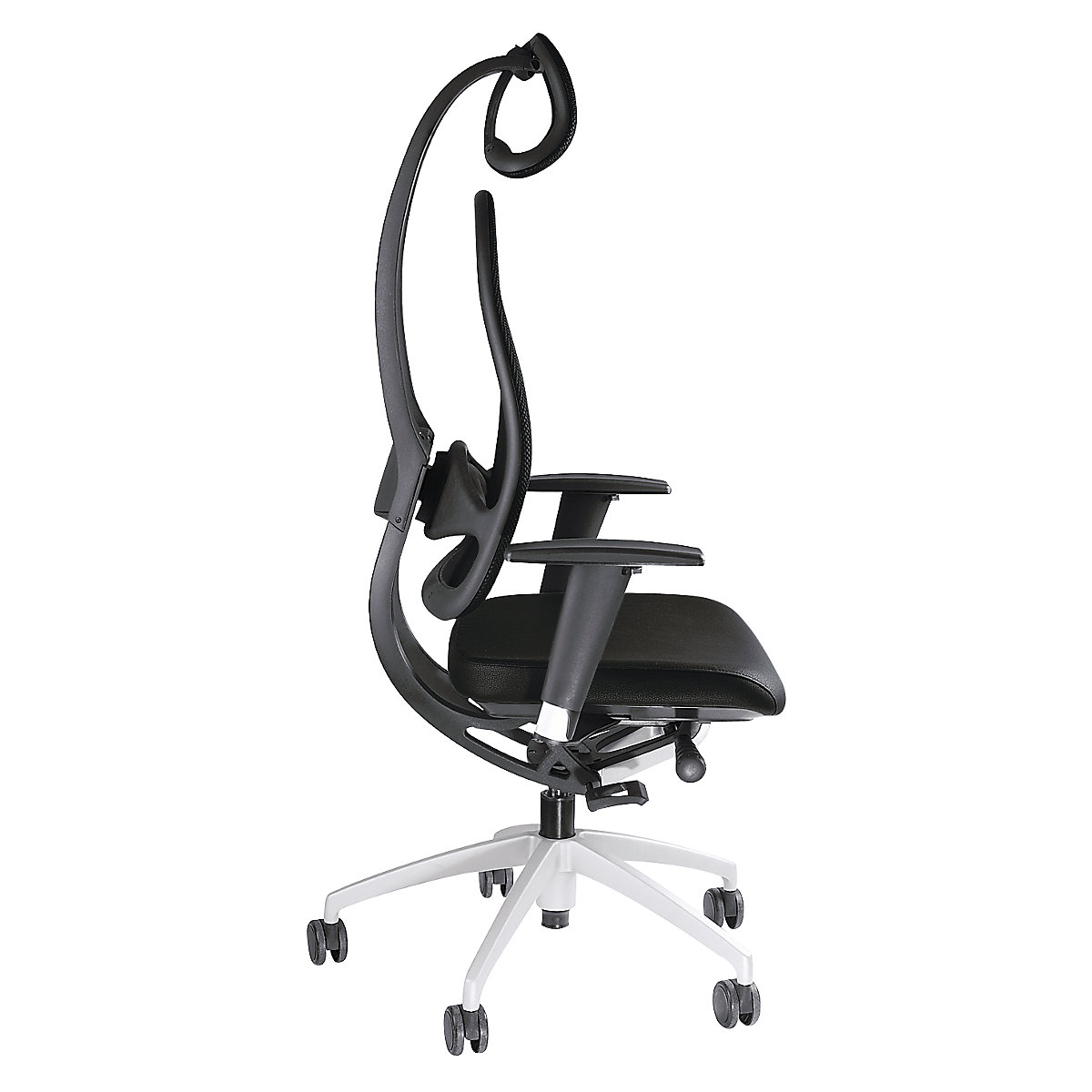 Designer office swivel chair, with head rest and mesh back rest – Topstar (Product illustration 3)-2