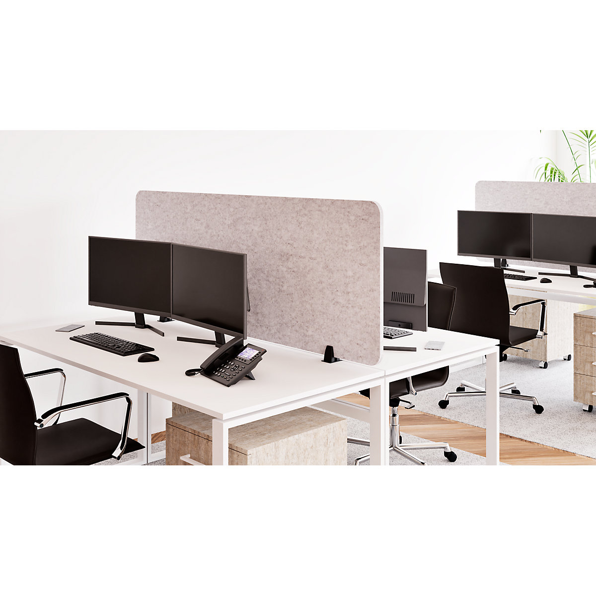 Acoustic desk partition – eurokraft basic (Product illustration 6)-5