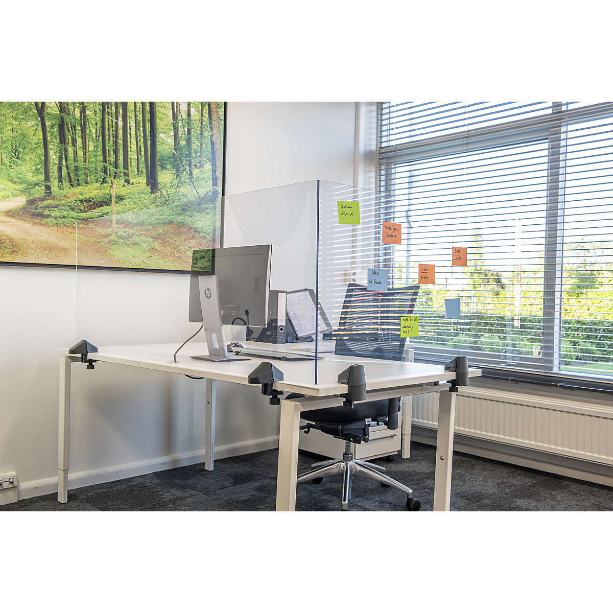 Desk partition for a double workplace – SMIT VISUAL (Product illustration 2)-1