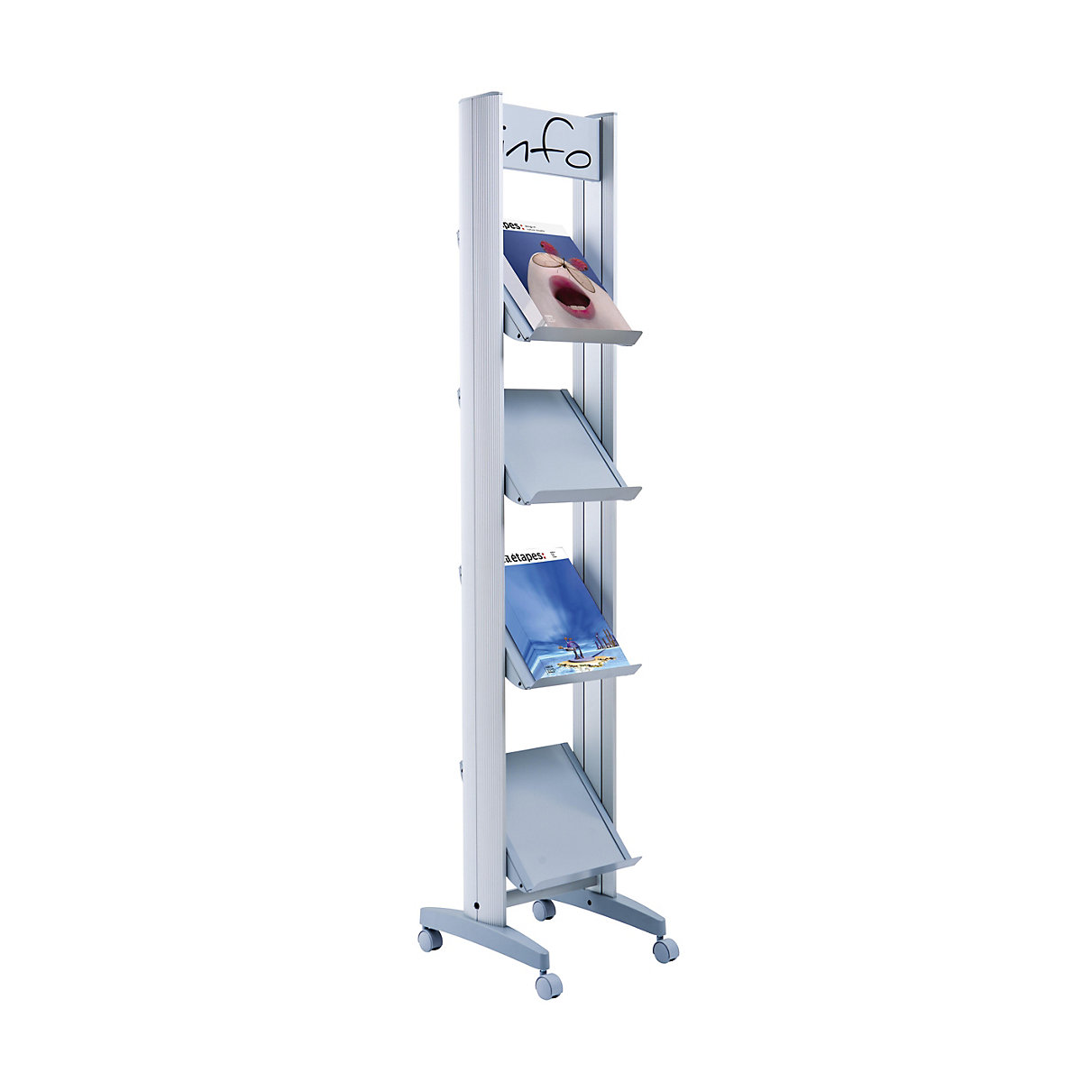 Mobile metal brochure display stand - Paperflow