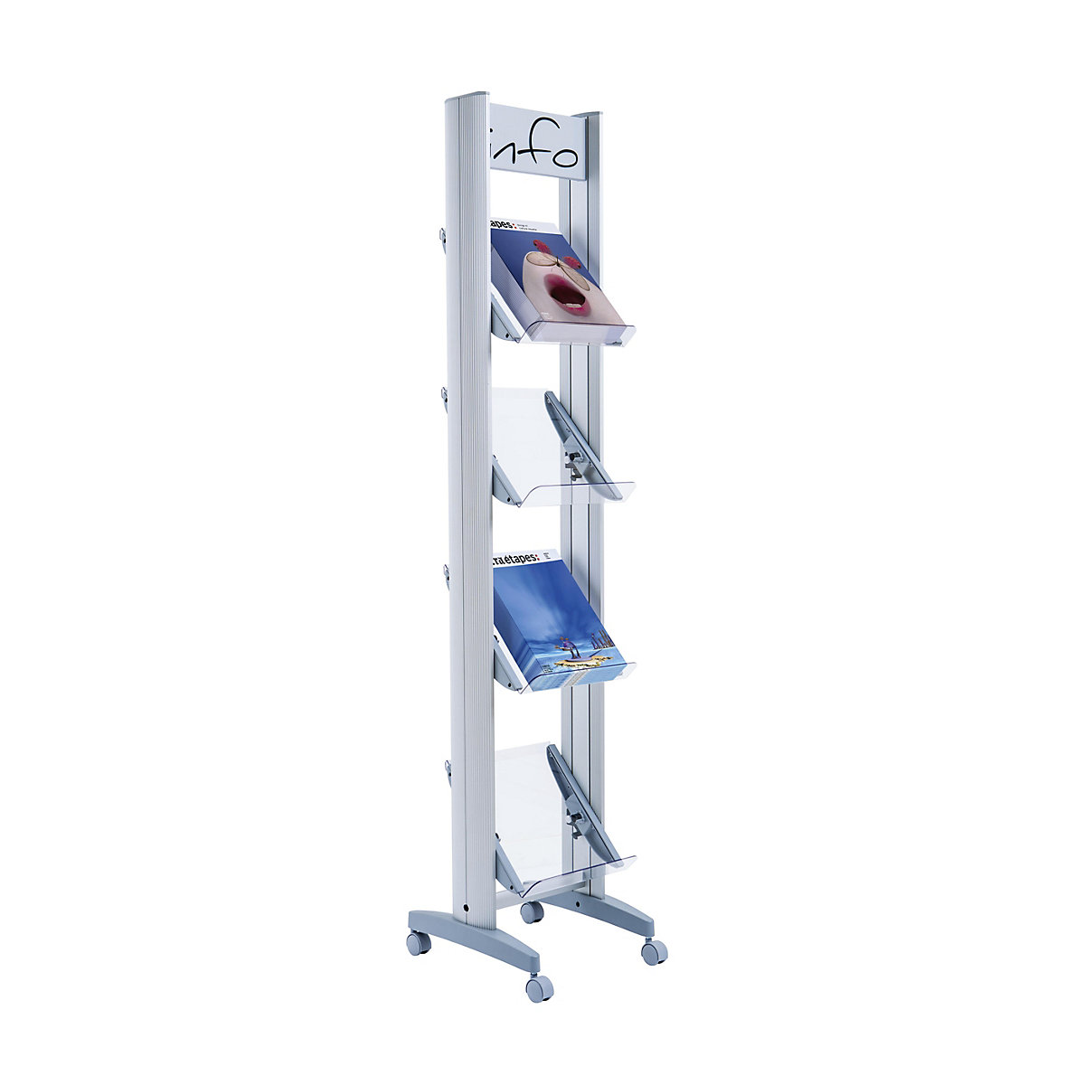 Mobile metal brochure display stand - Paperflow