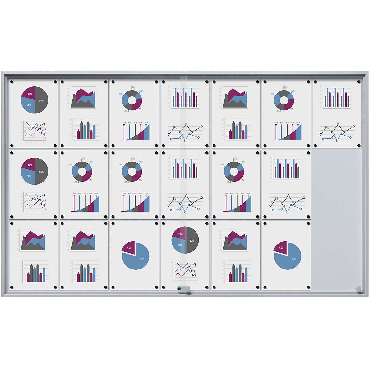 Display case with sliding doors – eurokraft pro (Product illustration 2)-1