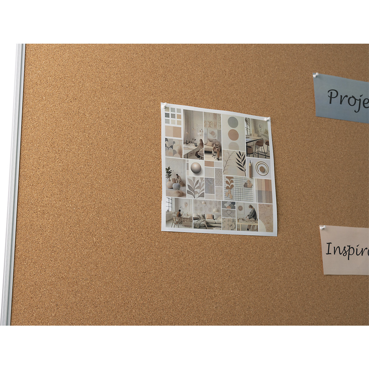 Pin board, anodised aluminium frame – eurokraft basic (Product illustration 2)-1