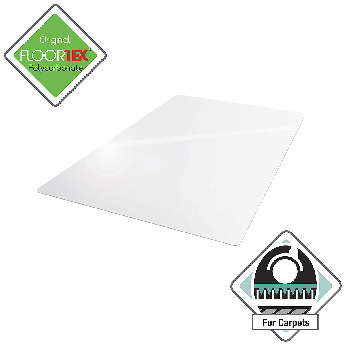 Ultimat Polycarbonate Rectangular Carpet Chair Mat (Product illustration 9)-8
