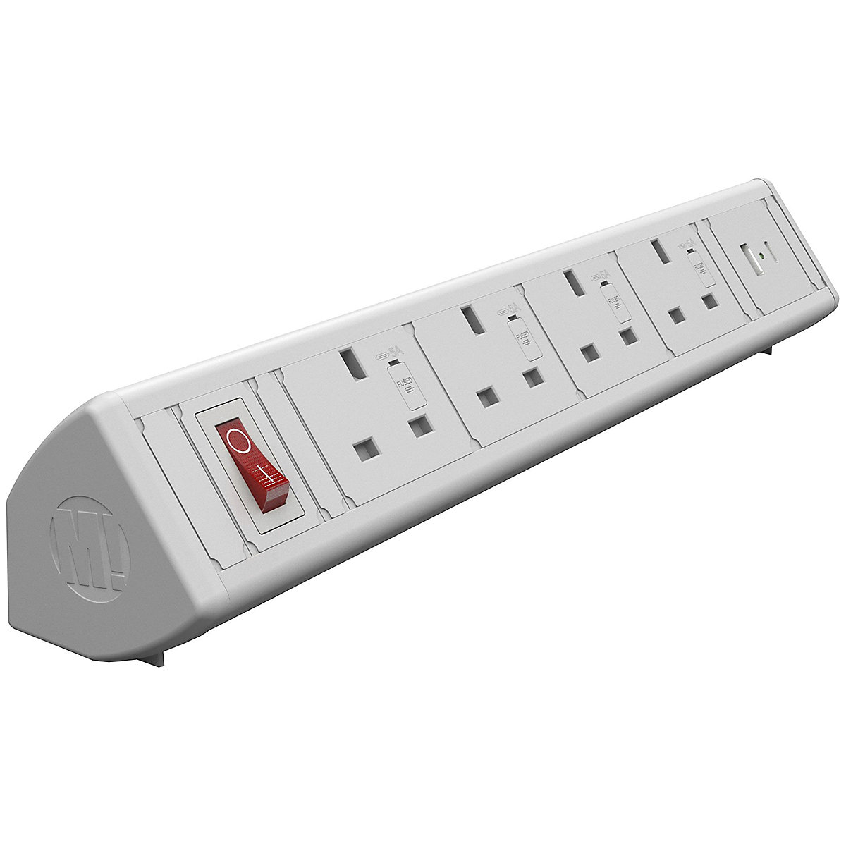 Desktop Power Module with 2 Power Sockets with 1 USB A and 1 USB C Fast Charge Sockets, Desktop Power Module with 2 Power Sockets with 1 USB A and 1 USB C Fast Charge Sockets, Desktop Power Module with 4 Power Sockets with 1 USB A and 1 USB C Fast Charge Sockets  | 5 metres | White-4