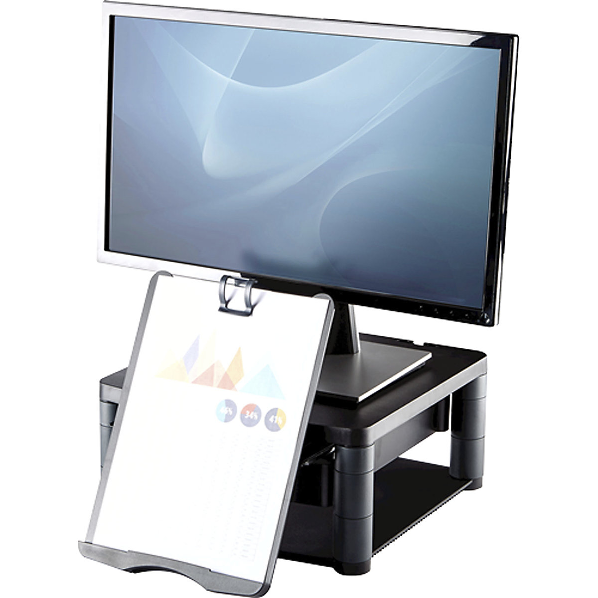 Fellowes Graphite Premium Monitor Riser Plus (Product illustration 3)-2