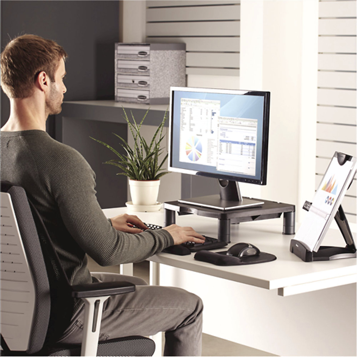 Fellowes Graphite Standard Monitor Riser (Product illustration 6)-5