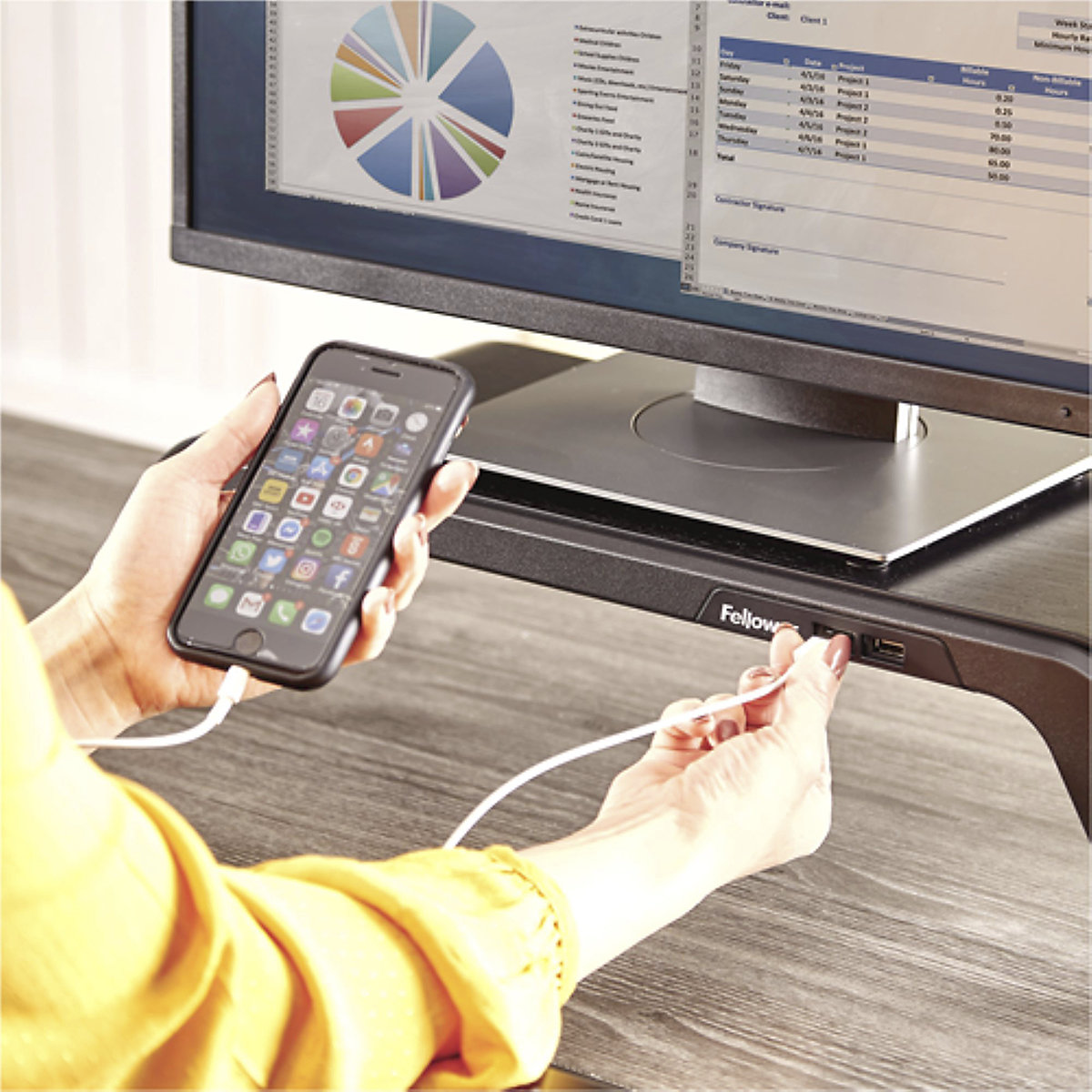 Fellowes Hana Monitor Support (Product illustration 9)-8
