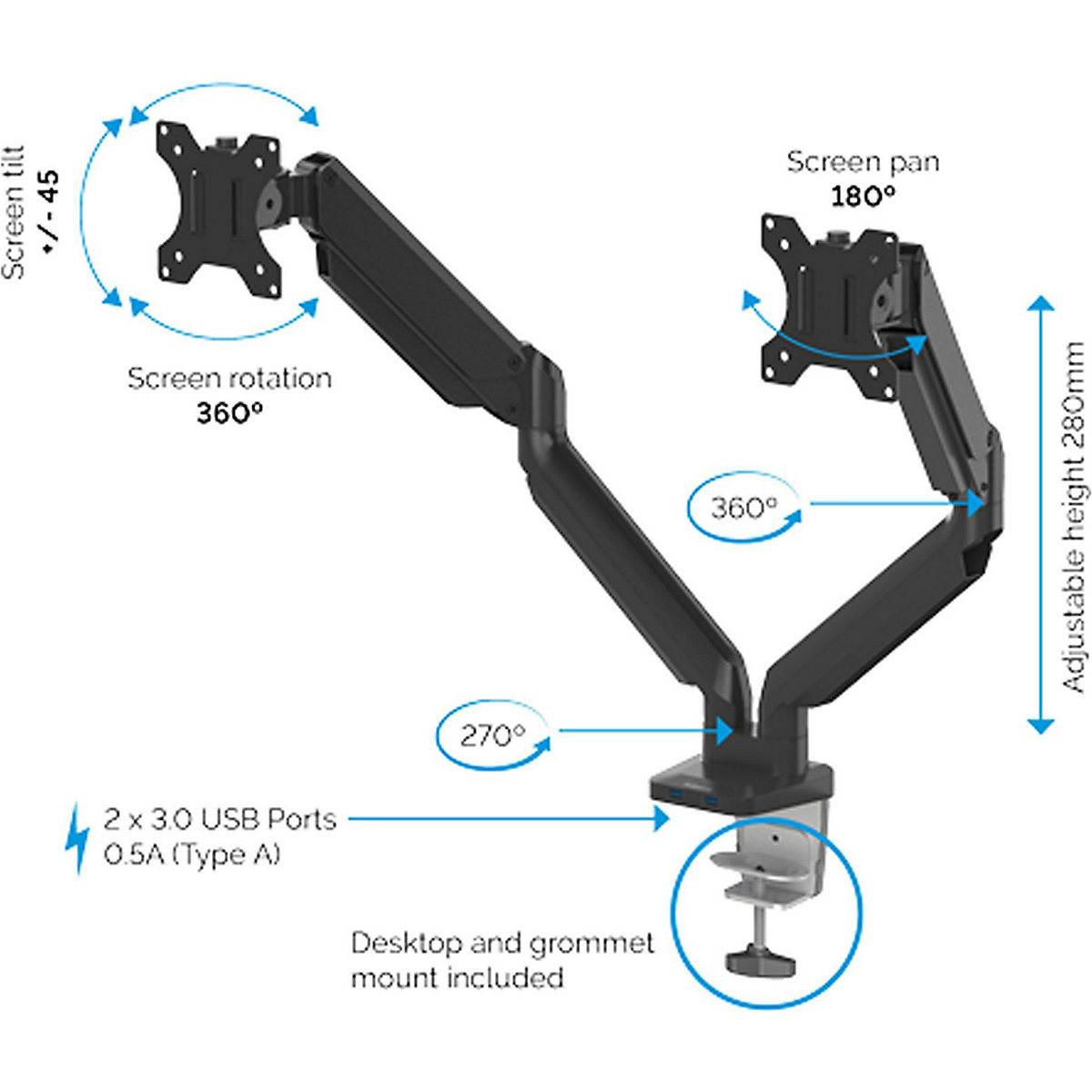 Fellowes Platinum Series Dual Monitor Arm