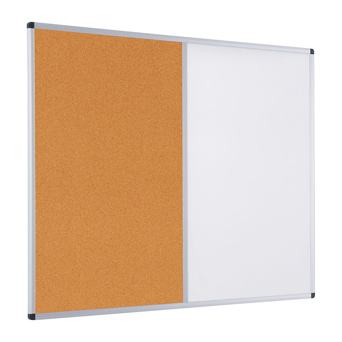 Aluminium Framed Dual Noticeboard | Drywipe Whiteboard/Cork Pin Board Combination