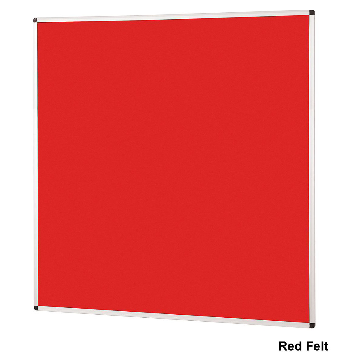 Aluminium Framed Felt Noticeboard 1200 x 1200 mm, Aluminium Framed Felt Noticeboard 1200 x 1200 mm, Aluminium Framed Felt Noticeboard | Red Felt | 1200 x 1200 mm-3