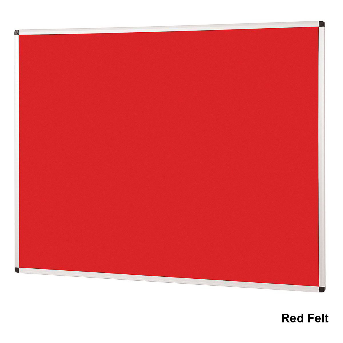 Aluminium Framed Felt Noticeboard 900 x 1200 mm, Aluminium Framed Felt Noticeboard 900 x 1200 mm, Aluminium Framed Felt Noticeboard | Red Felt | 900 x 1200 mm-3