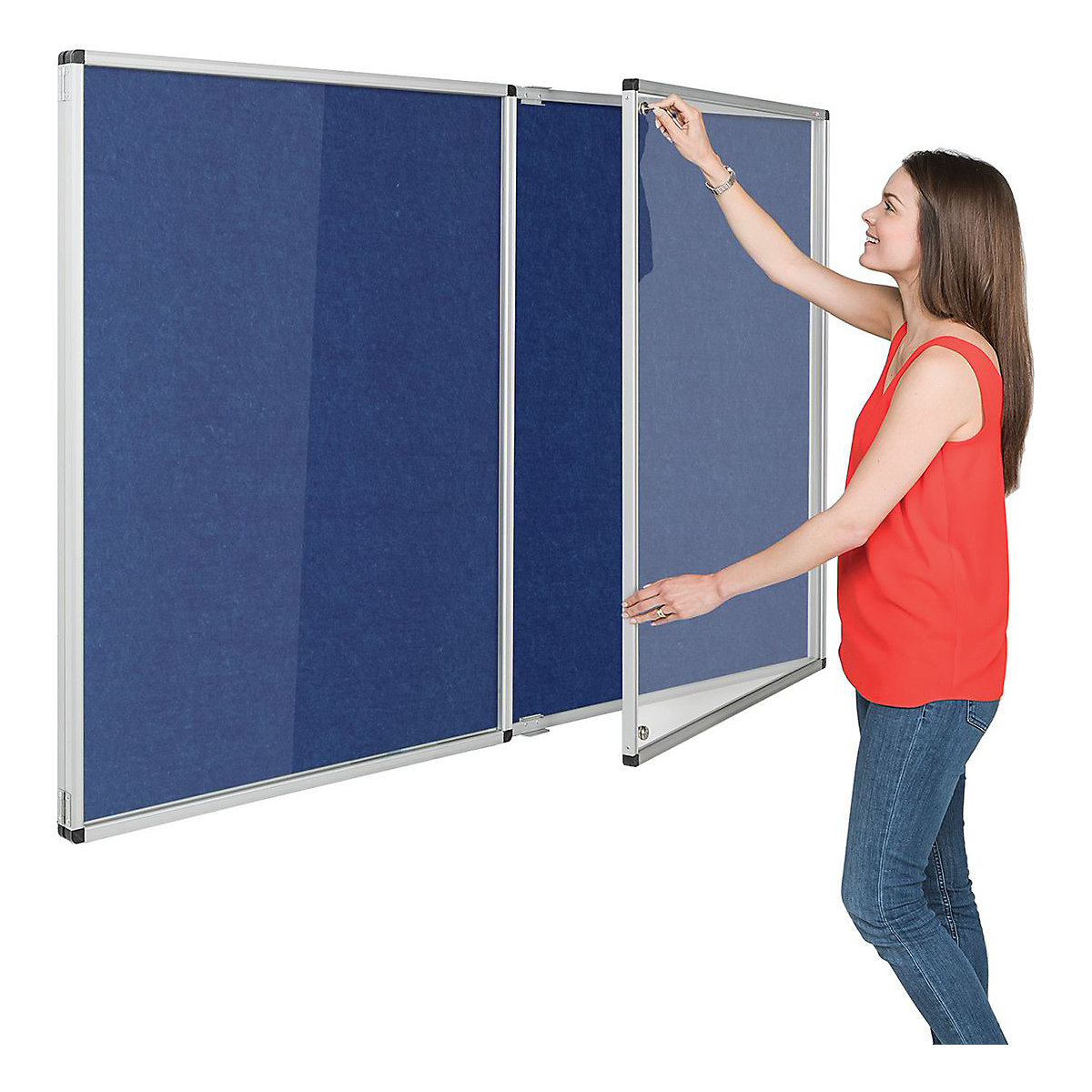 Eco-Colour Flame Retardant Lockable Tamperproof Noticeboard | 1200h x 2400w mm