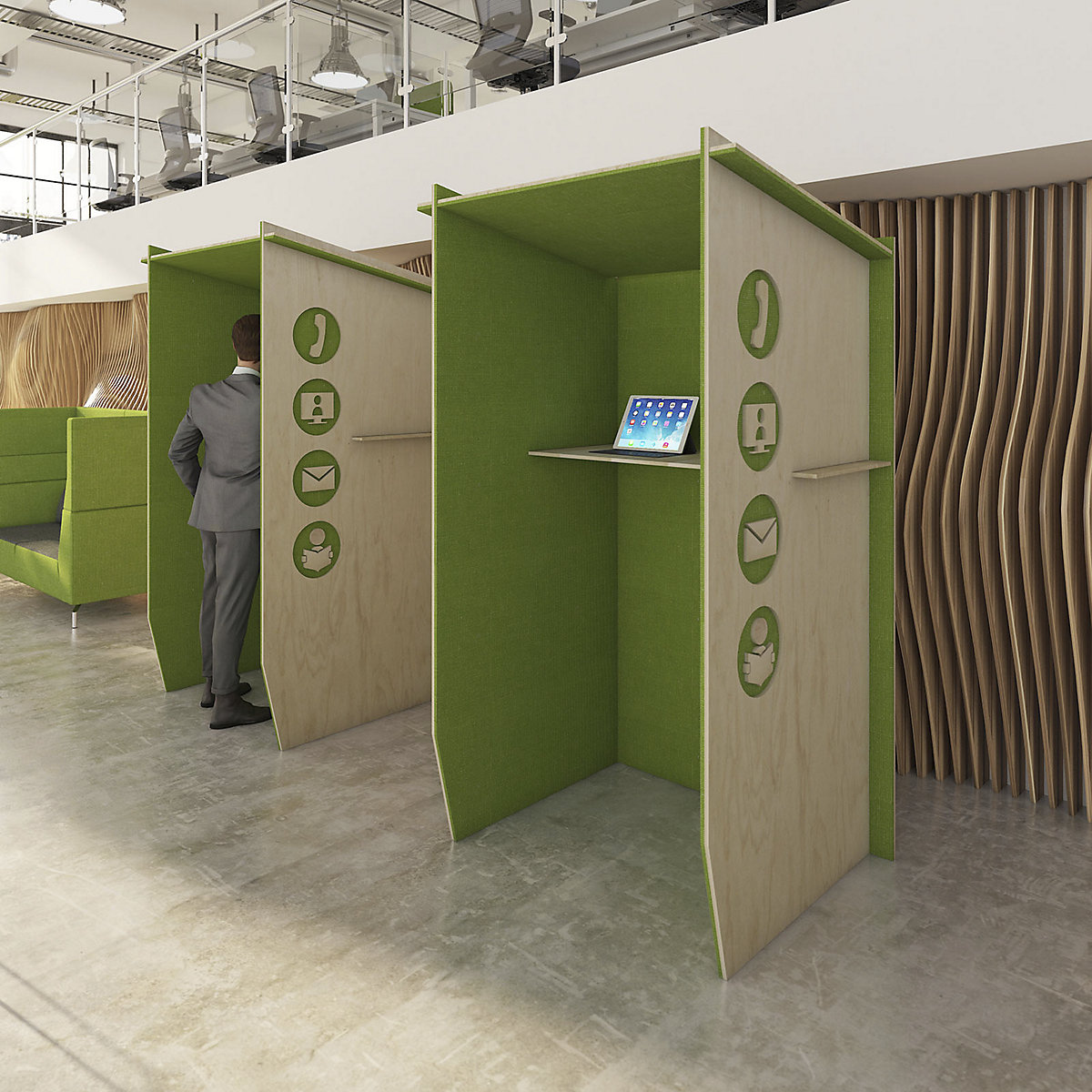 1 Person Acoustic Phone Booth (Product illustration 5)-4