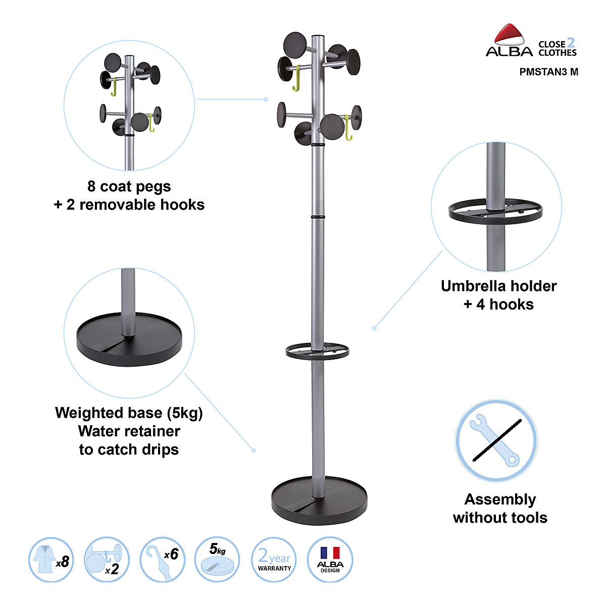 Classica Coat Stand (Product illustration 7)-6