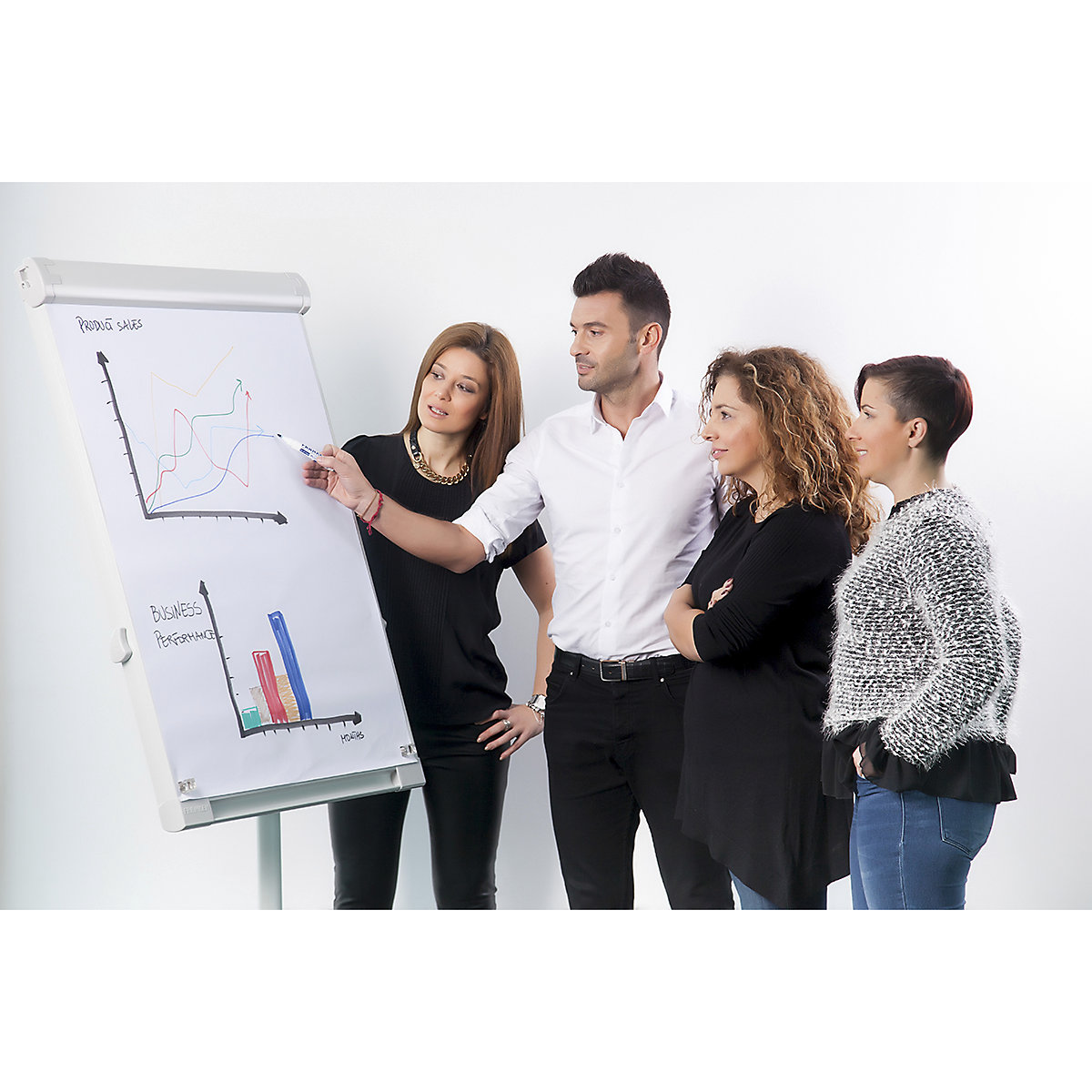 Magnetic Dry Wipe Mobile Flipchart Deluxe (Product illustration 6)-5