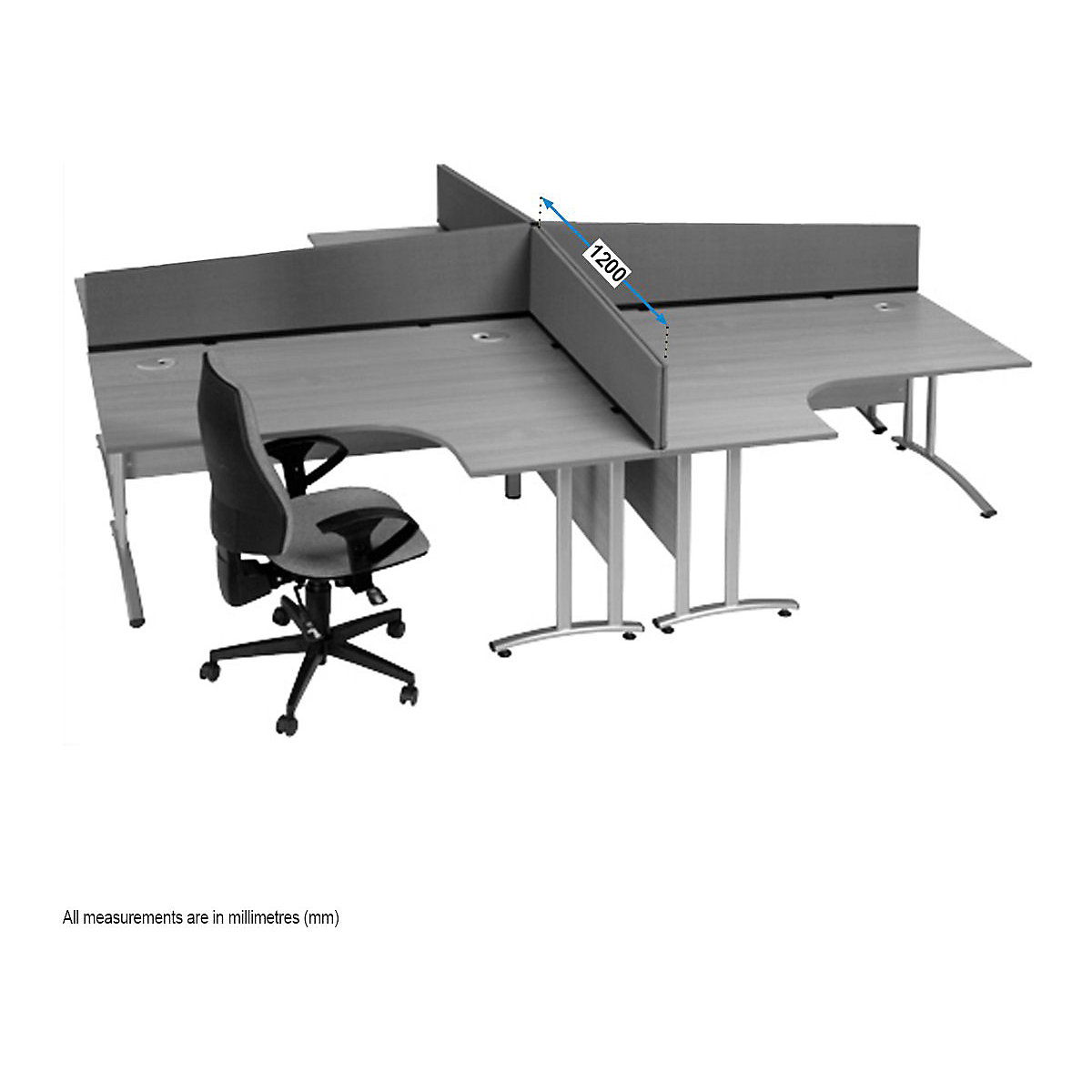 Desktop Partitions 300/390h x 1200w mm (Product illustration 11)-10