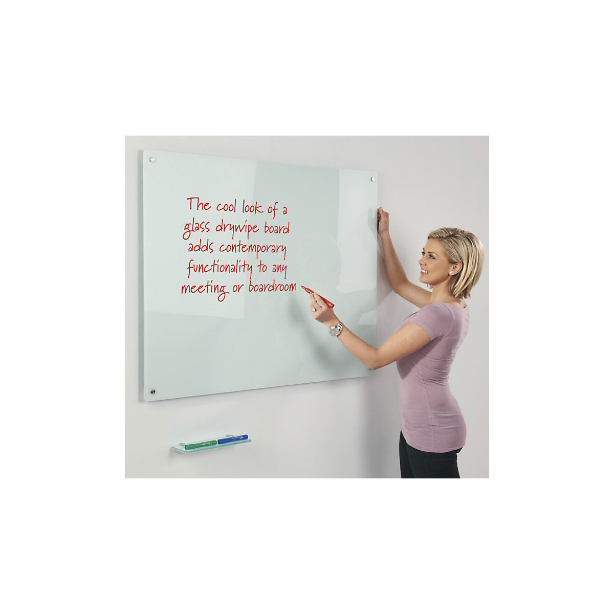 Write-On Coloured Magnetic Glass Drywipe Boards