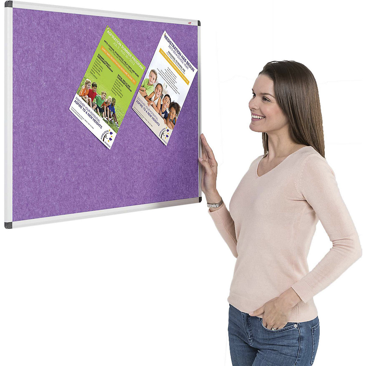 Eco-Colour Aluminium Framed Resist-A-Flame Noticeboards