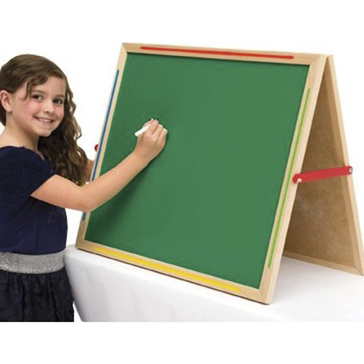 Little Acorns Solid Wood Share 'N' Write Desktop Whiteboard/Chalkboard