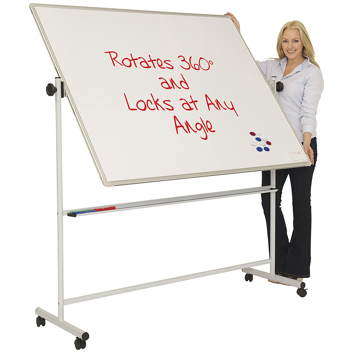 Mobile Magnetic Swivel Teaching Whiteboards