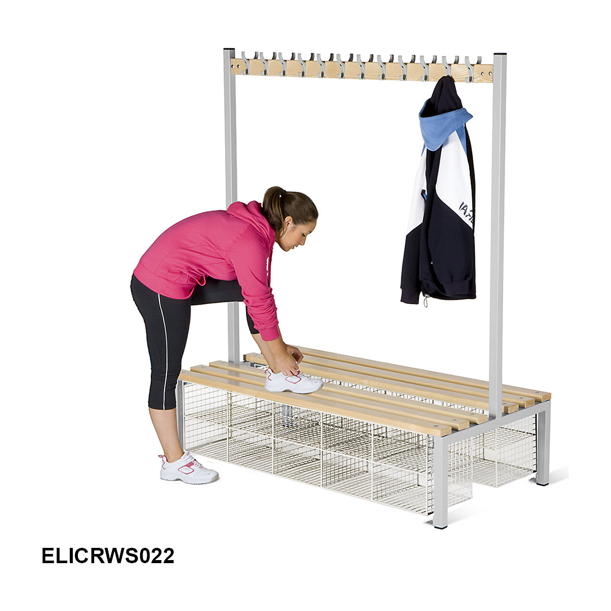 Elite Island Changing Room Benches with Shoe Compartments (Product illustration 3)-2