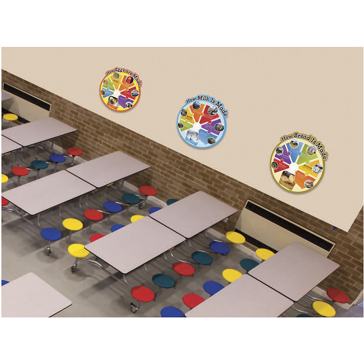 Classic Rectangular Mobile Dining Units Canteen Chair & Table Unit (Product illustration 4)-3