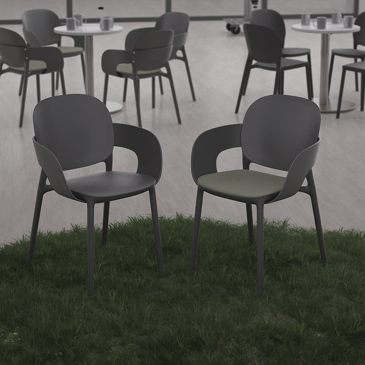 Dams Evergreen Eco Padded Bistro Chair (Pack of 2) (Product illustration 17)-16