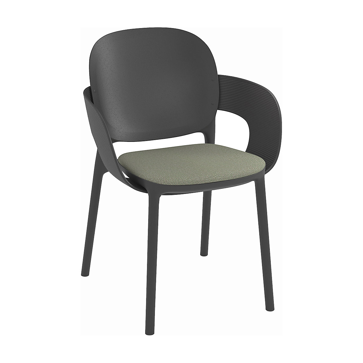 Dams Evergreen Eco Padded Bistro Chair (Pack of 2), Dams Evergreen Eco Padded Bistro Chair (Pack of 2), Evergreen Eco Padded Bistro Chair (pack of 2) | With Arms | Anthracite Grey | Analogue-8