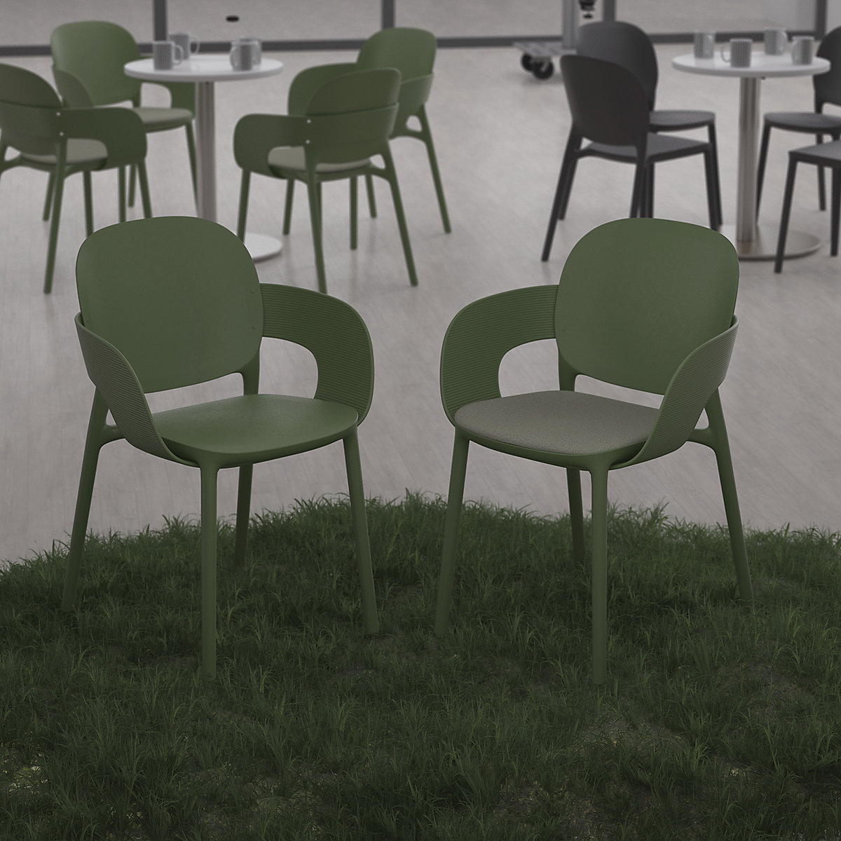 Dams Evergreen Eco Padded Bistro Chair (Pack of 2) (Product illustration 18)-17