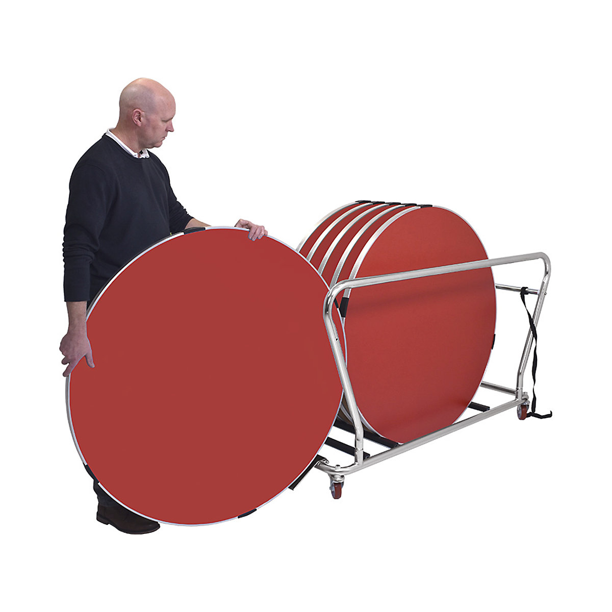 Gopak 4ft Round Folding Tables + Trolley Bundle (Product illustration 4)-3