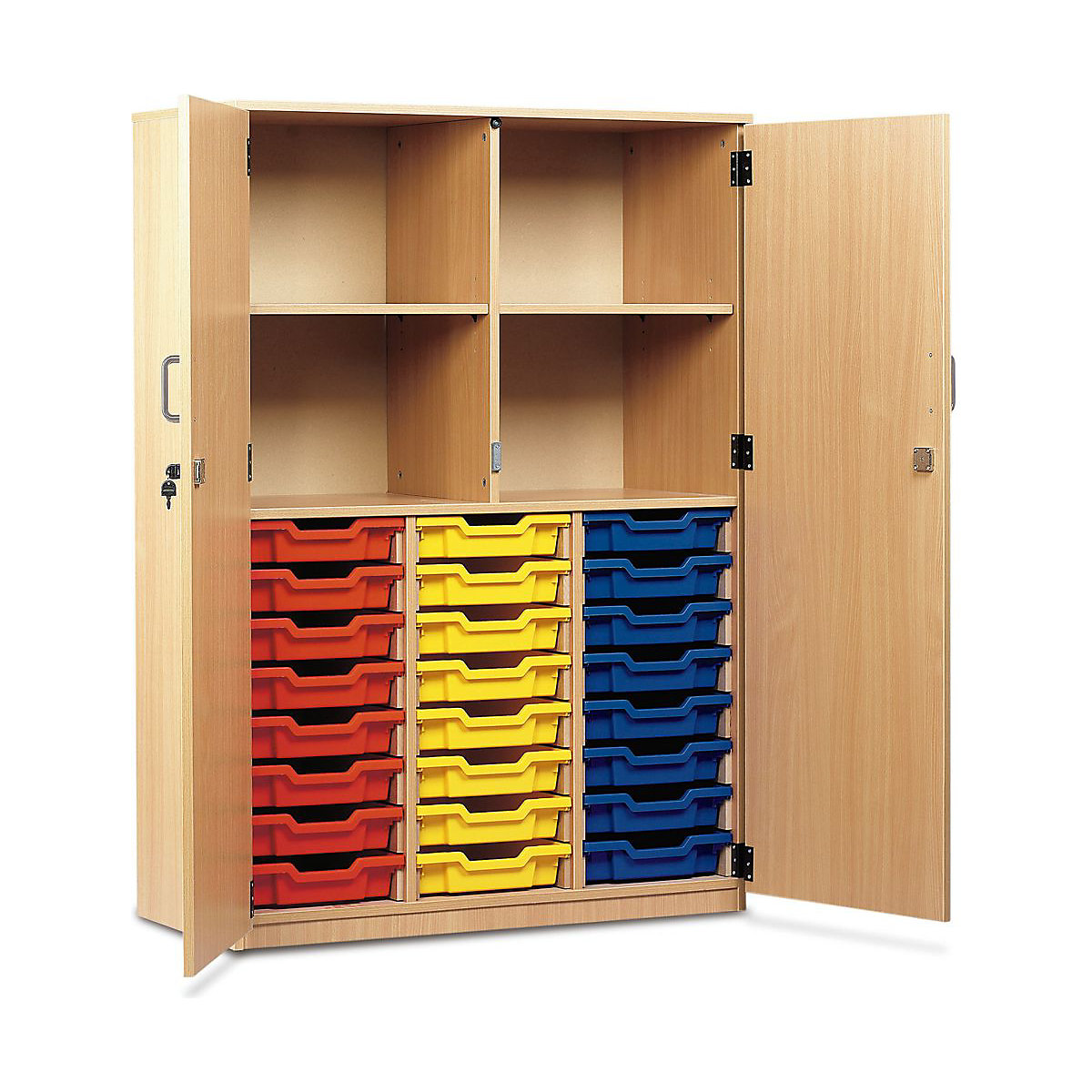 24 Single Tray Wooden Units With Full Lockable Doors