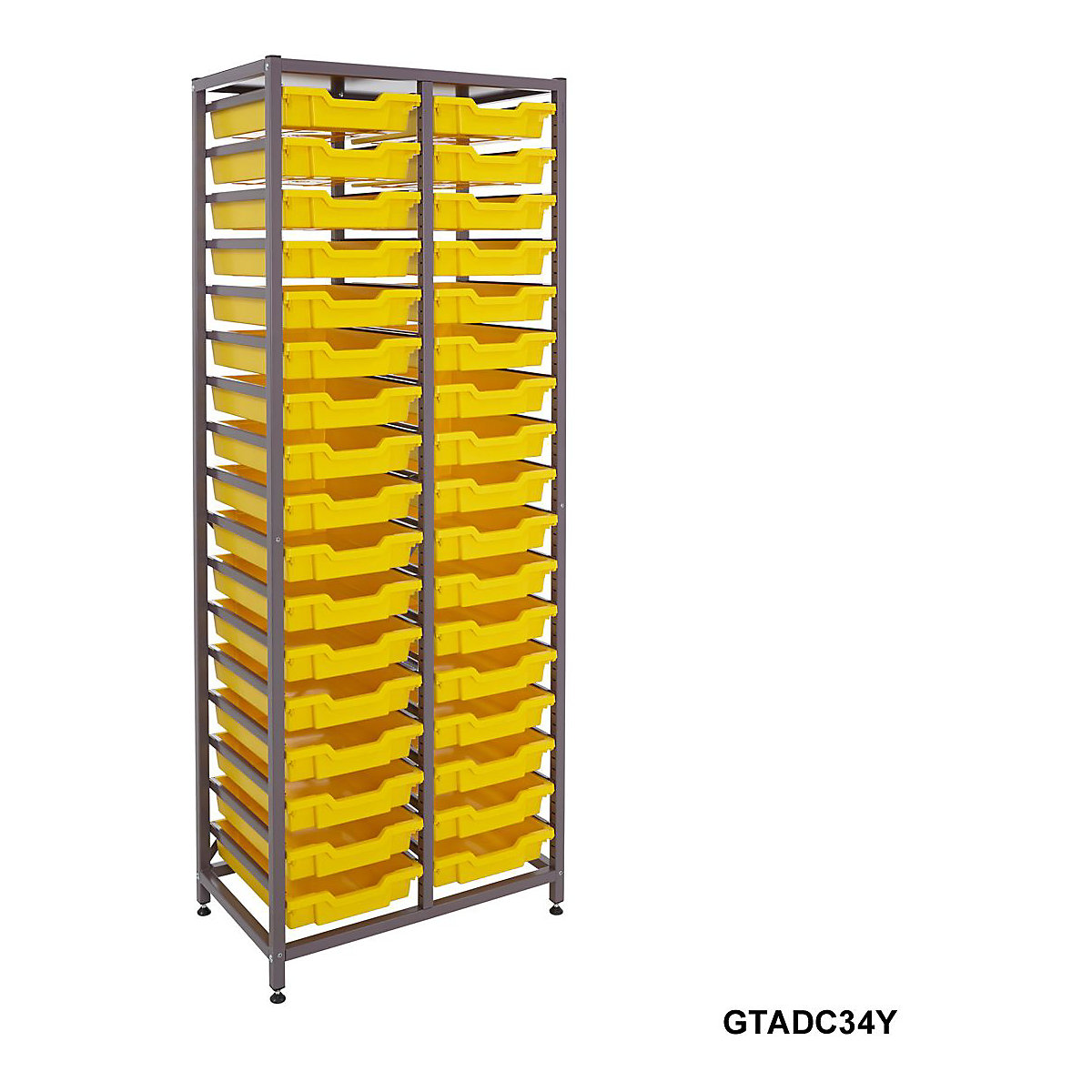Gratnells Double Column Storage Units With 34 Shallow Trays, Gratnells Double Column Storage Units With 34 Shallow Trays, Gratnells Double Column Storage Unit With 34 Yellow Shallow Trays 1850h x 710w x 420d mm-13