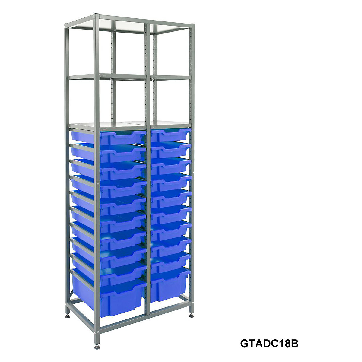 Gratnells Double Column Storage Units with 18 Shallow & 2 Deep Trays
