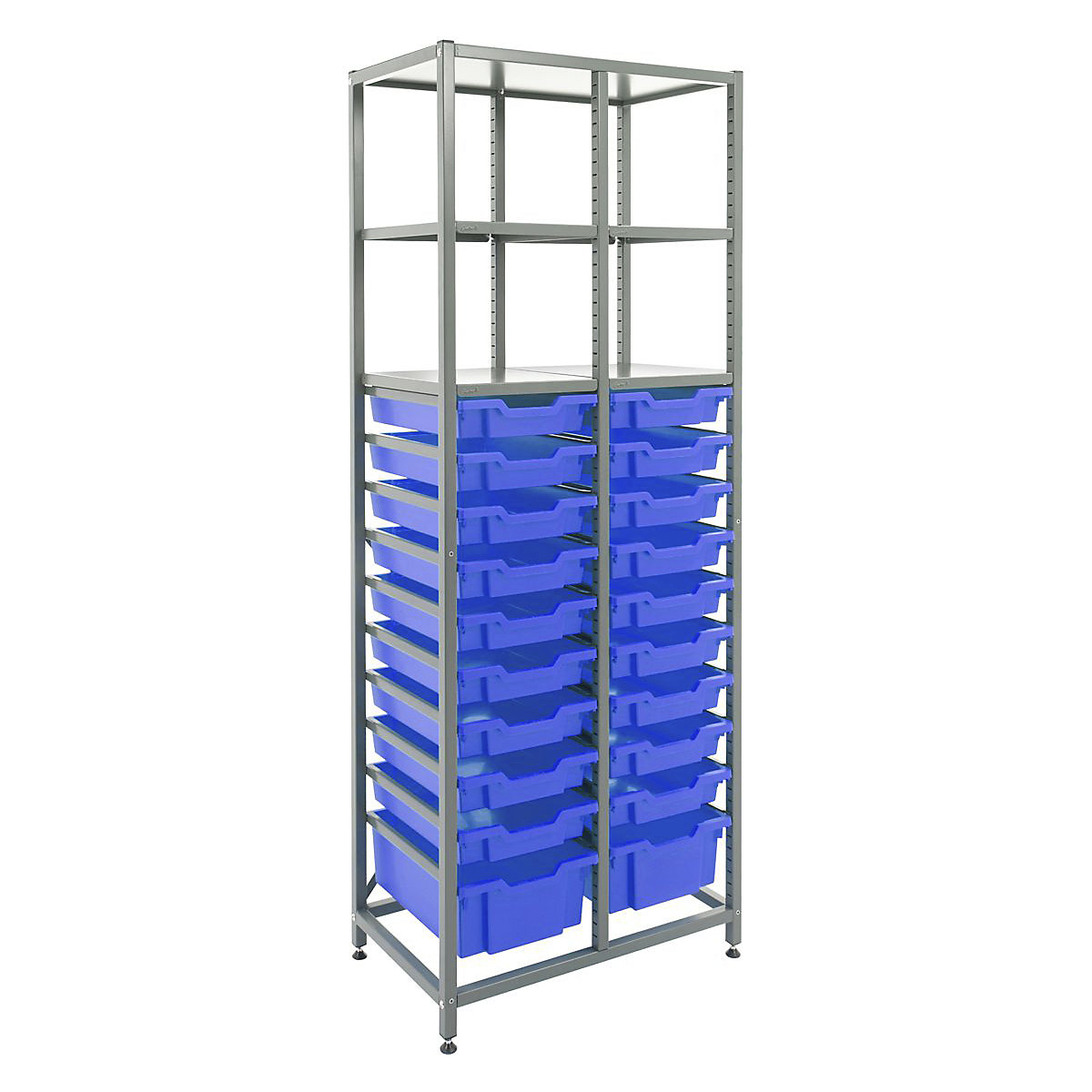 Gratnells Double Column Storage Units with 18 Shallow & 2 Deep Trays