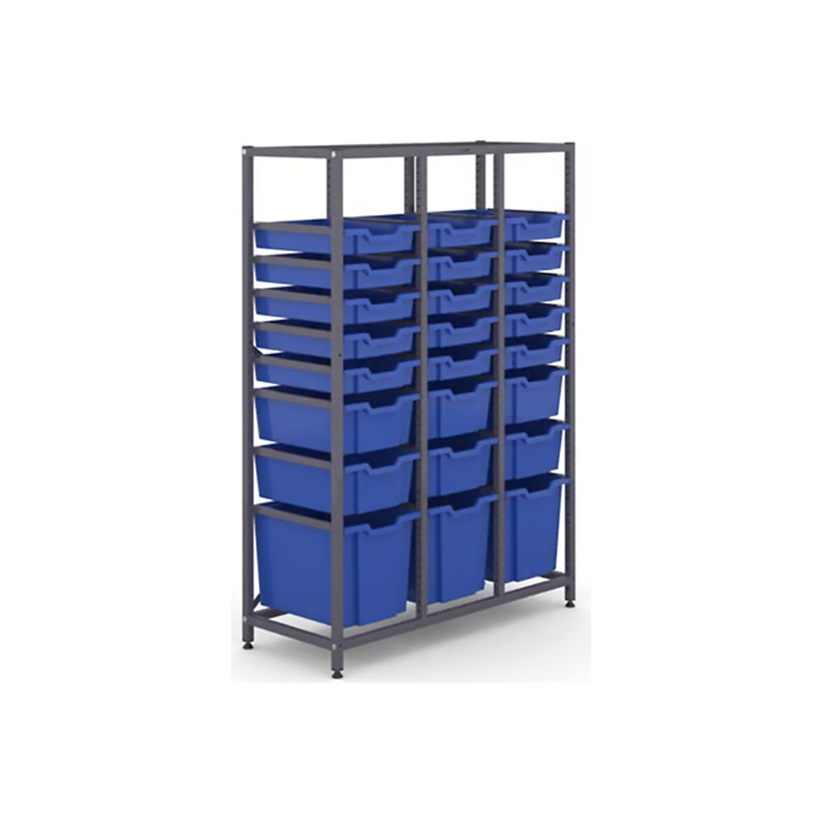 Gratnells Triple Column Storage Units With 15 Shallow 6 Deep & 3 Jumbo Trays