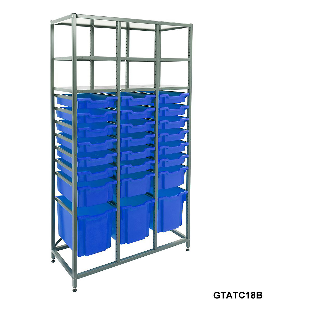 Gratnells Triple Column Storage Units With 18 Shallow 3 Deep & 3 Jumbo Trays