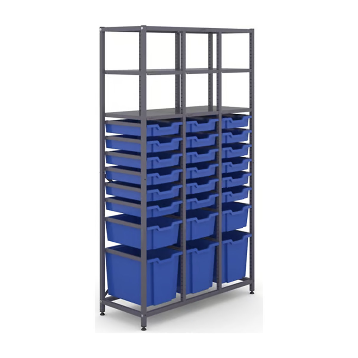 Gratnells Triple Column Storage Units With 18 Shallow 3 Deep & 3 Jumbo Trays