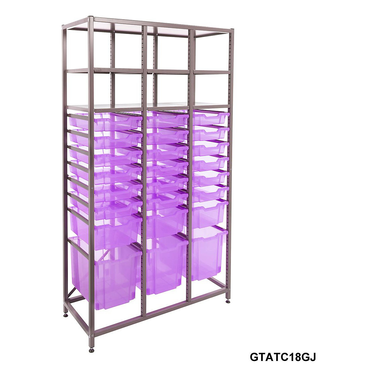 Gratnells Triple Column Storage Units With 18 Shallow 3 Deep & 3 Jumbo Trays (Product illustration 9)-8