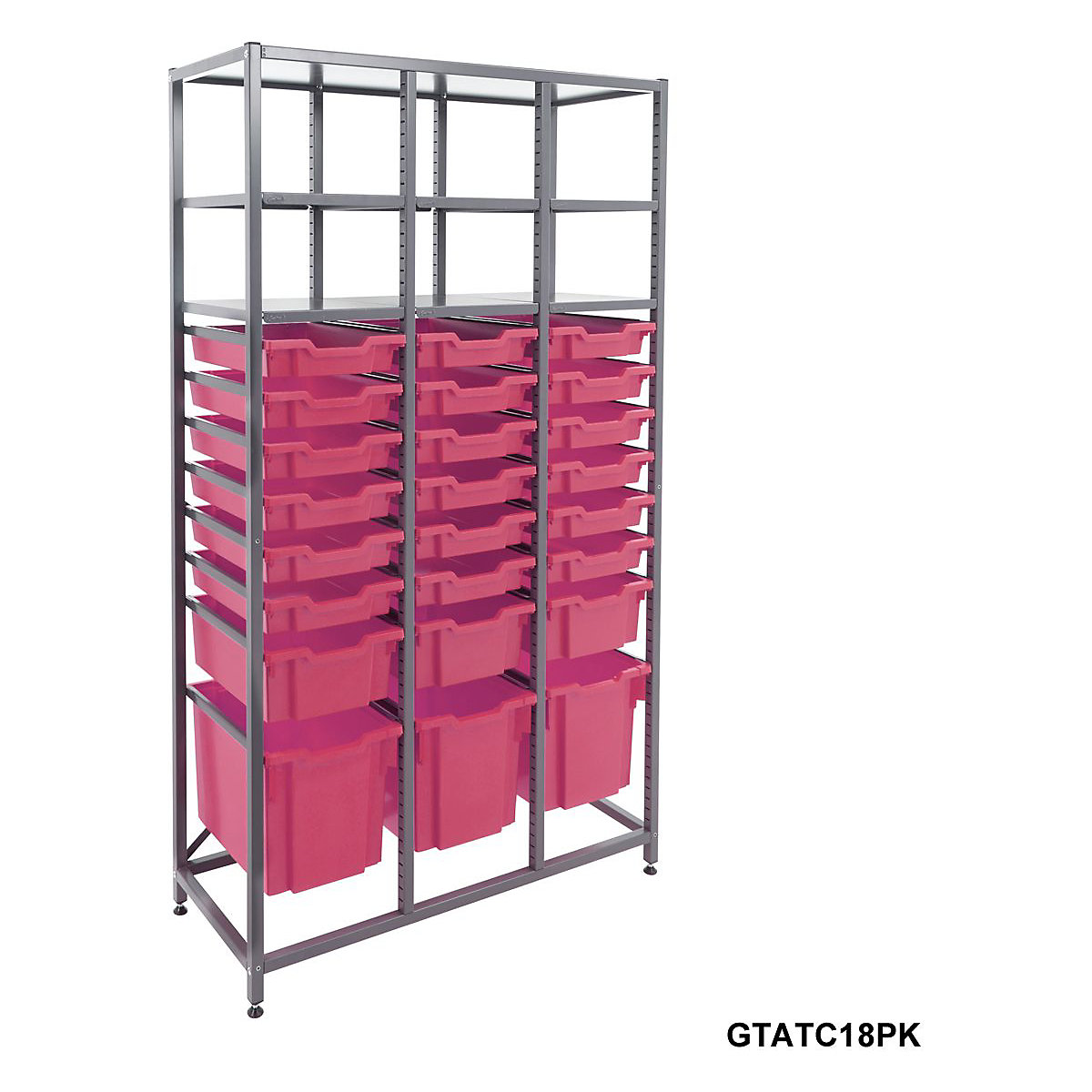 Gratnells Triple Column Storage Units With 18 Shallow 3 Deep & 3 Jumbo Trays (Product illustration 12)-11