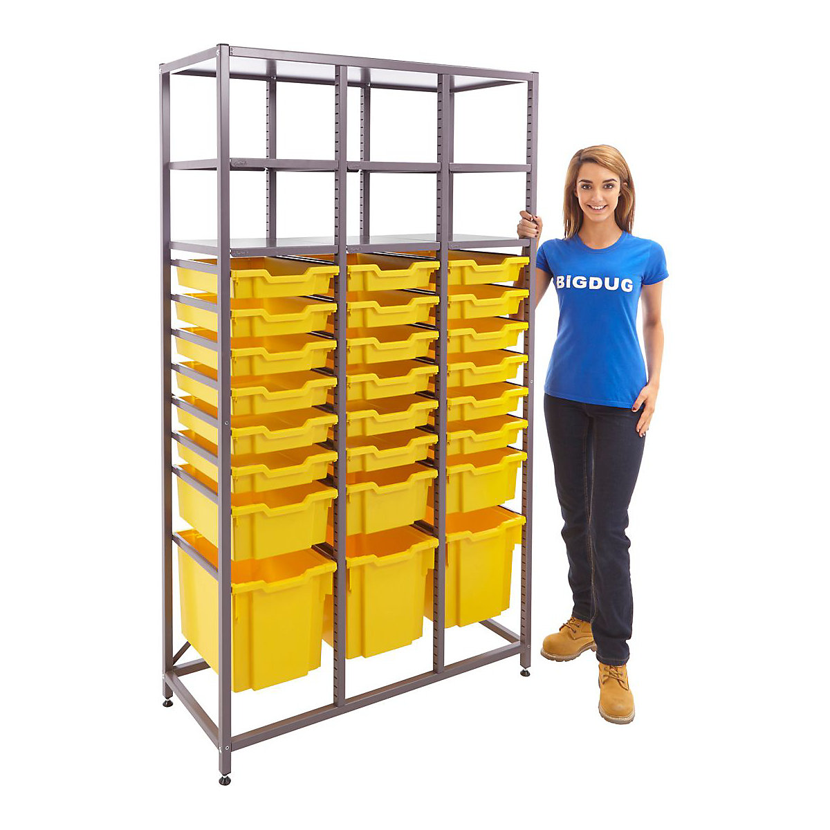 Gratnells Triple Column Storage Units With 18 Shallow 3 Deep & 3 Jumbo Trays