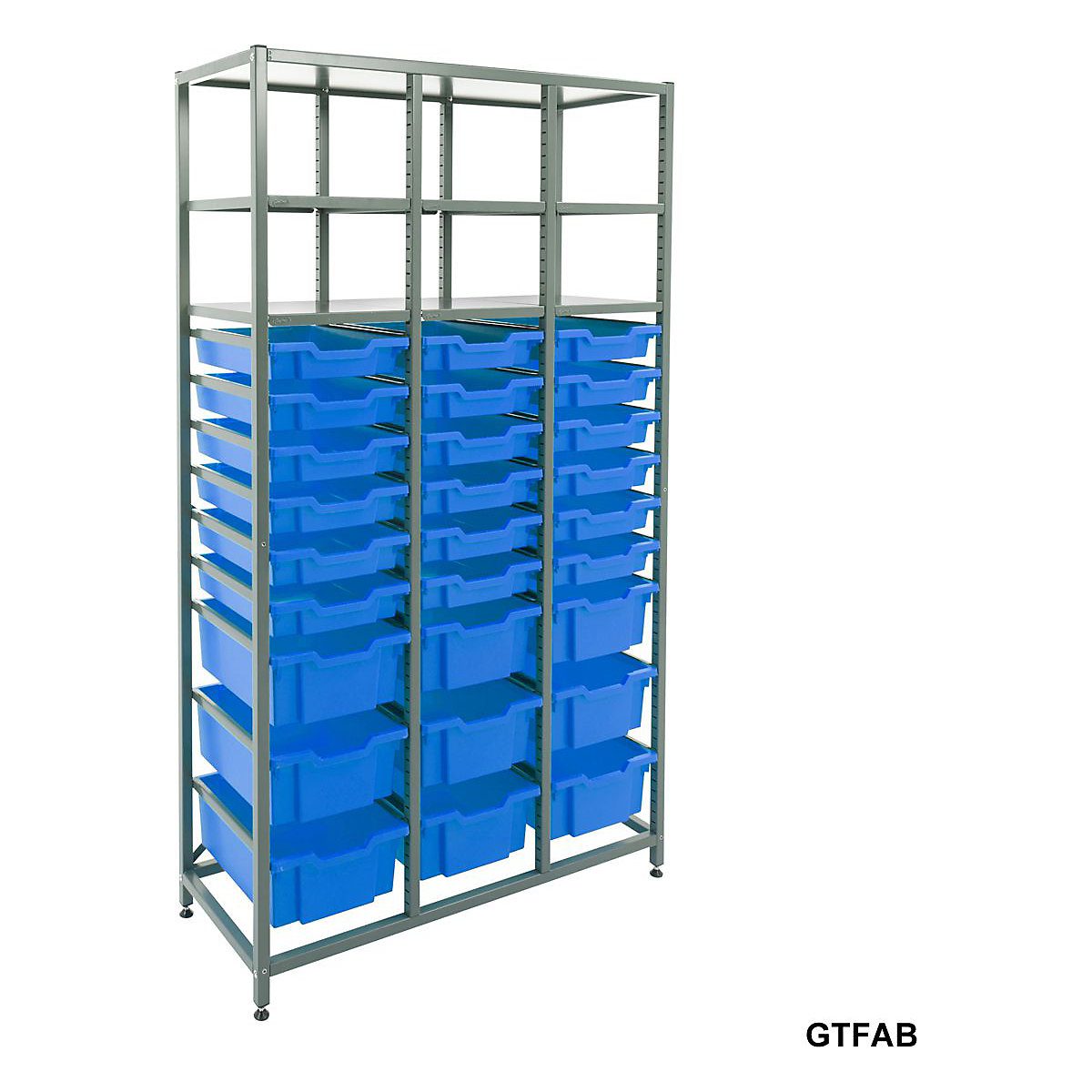 Gratnells Triple Column Storage Units With 18 Shallow And 9 Deep Trays