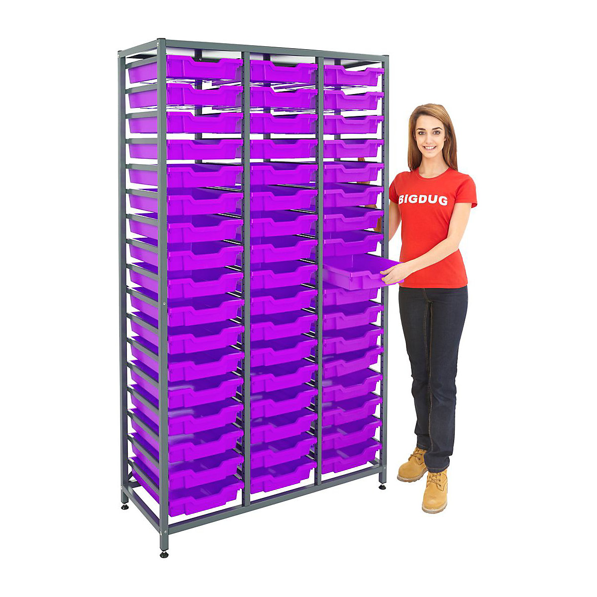 Gratnells Triple Column Storage Units With 51 Shallow Trays