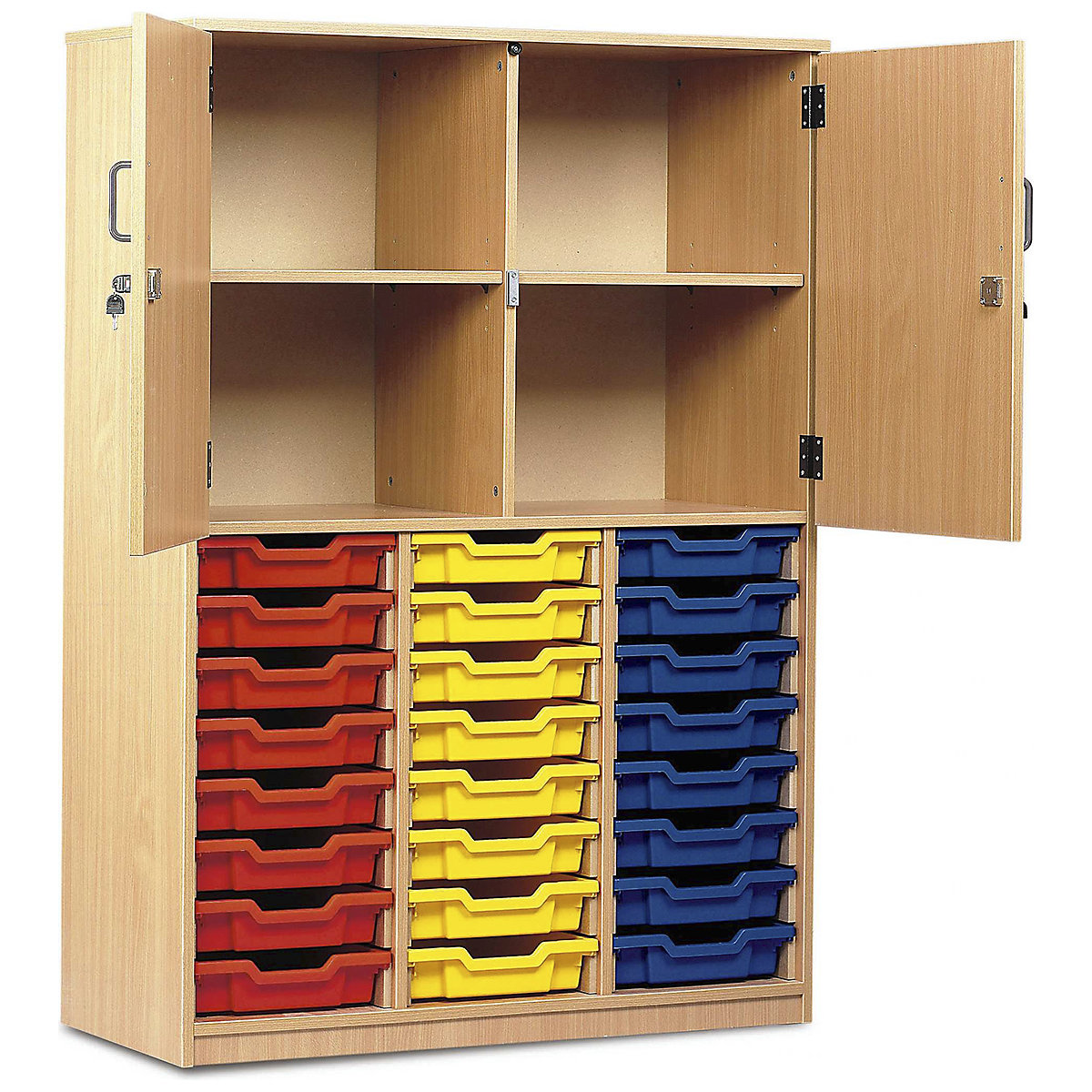 Large Volume Tray Storage Combination Cupboard