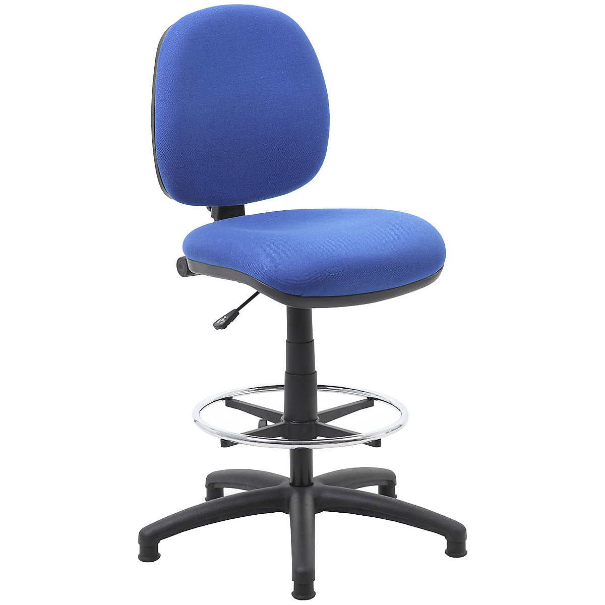 BiGDUG Essentials Comfort Draughtsman Fabric Office Chair, BiGDUG Essentials Comfort Draughtsman Fabric Office Chair, BiGDUG Essentials Comfort Draughtsman Fabric Office Chair |  Blue  | No Arms | Black Base-5