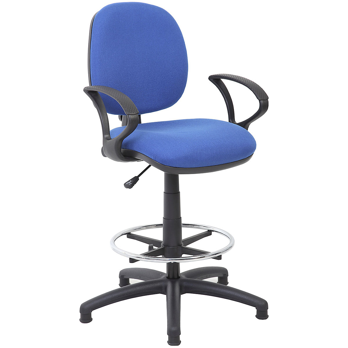 BiGDUG Essentials Comfort Draughtsman Fabric Office Chair, BiGDUG Essentials Comfort Draughtsman Fabric Office Chair, BiGDUG Essentials Comfort Draughtsman Fabric Office Chair |  Blue  | Fixed Arms | Black Base-6
