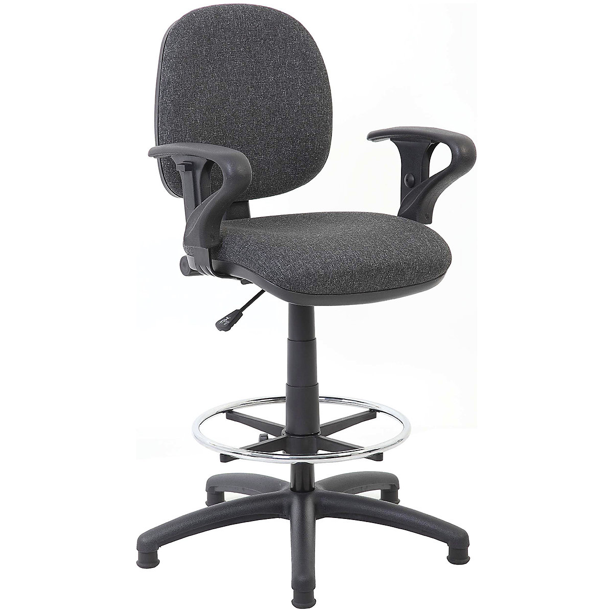 BiGDUG Essentials Comfort Draughtsman Fabric Office Chair, BiGDUG Essentials Comfort Draughtsman Fabric Office Chair, BiGDUG Essentials Comfort Draughtsman Fabric Office Chair |  Charcoal  | Adjustable Arms | Black Base-10